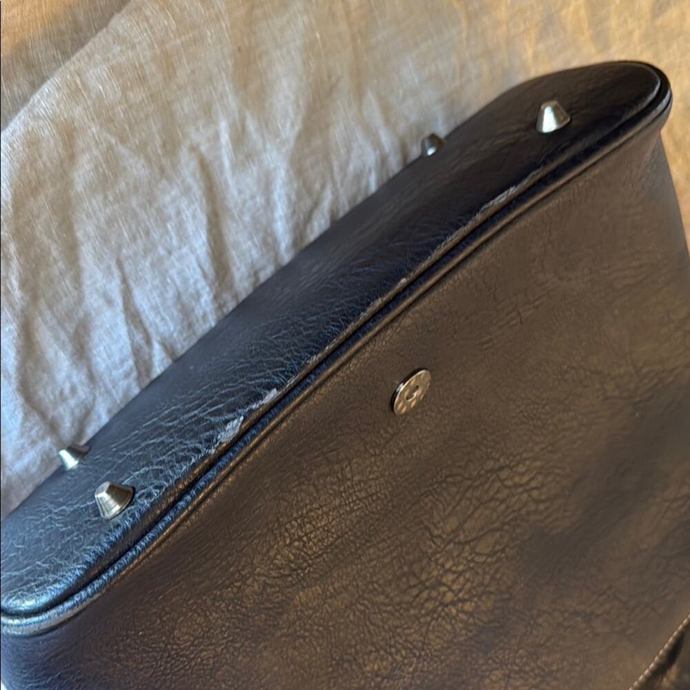 Trinity ranch Black and Teal leather tassel shoulder bag - Picture 8 of 10